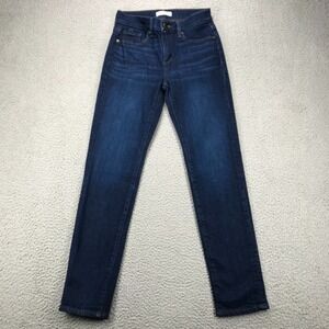 LOFT Jeans Size 24/00 PETITE Super Soft Girlfriend Dark Wash Denim 24x28